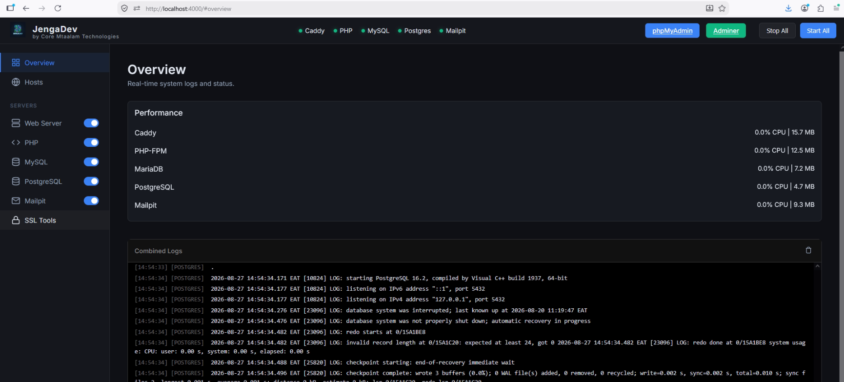 Screenshot of JengaDev