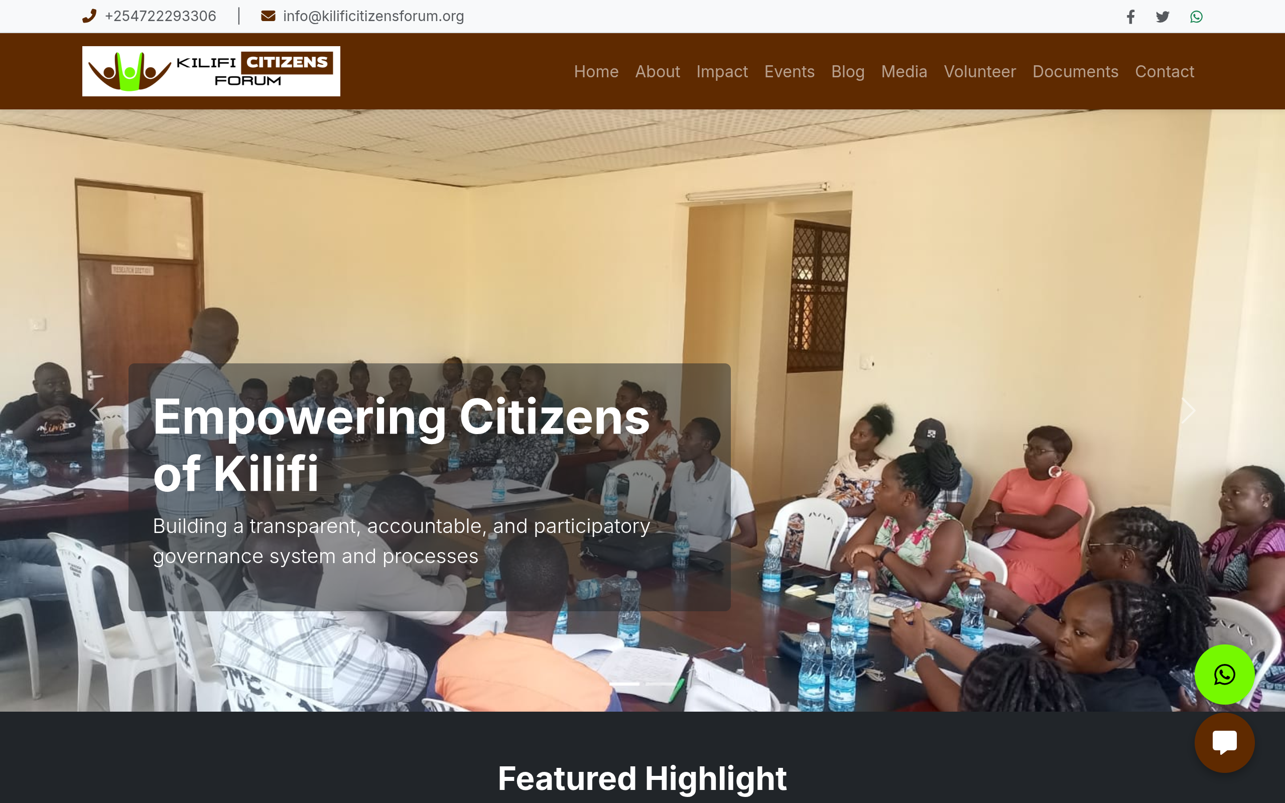 Screenshot of Kilifi Citizens Forum