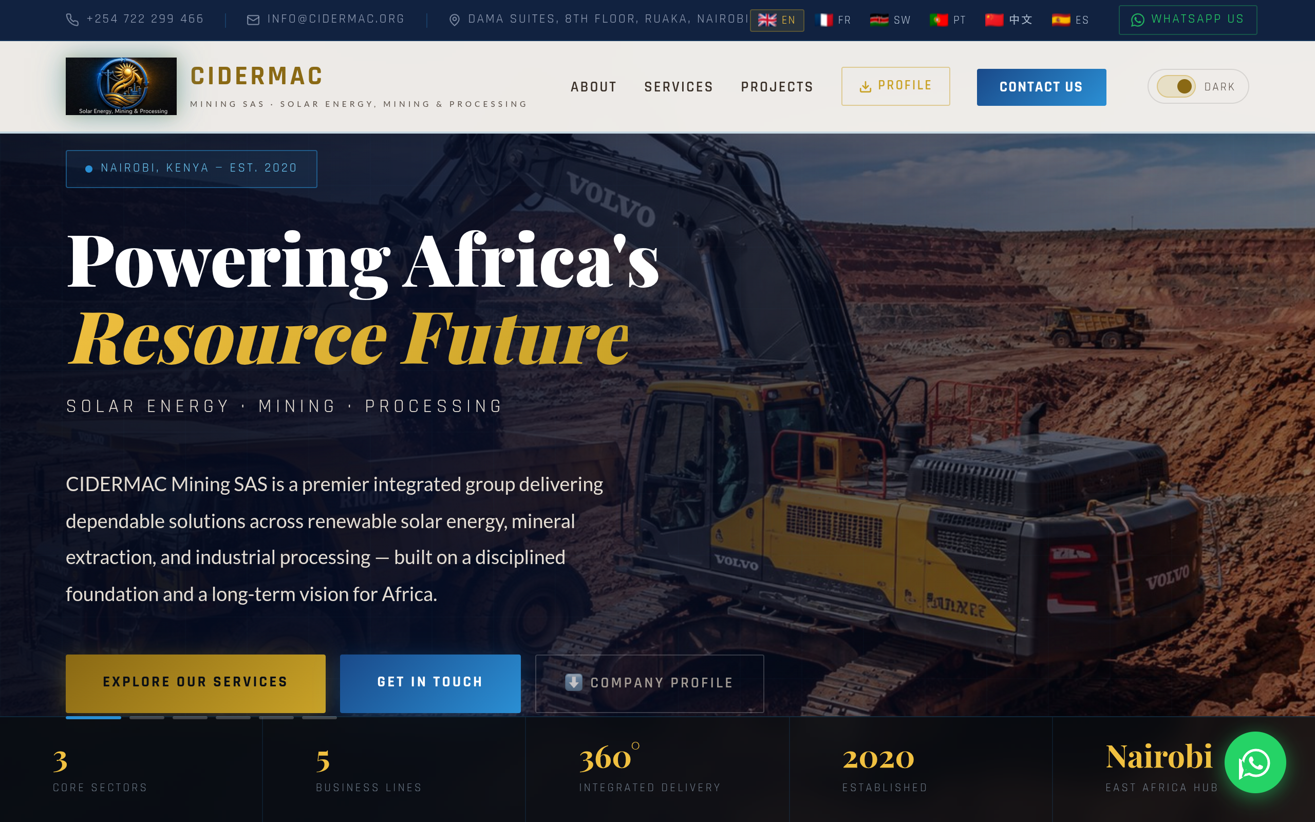 Screenshot of the Cidermac website